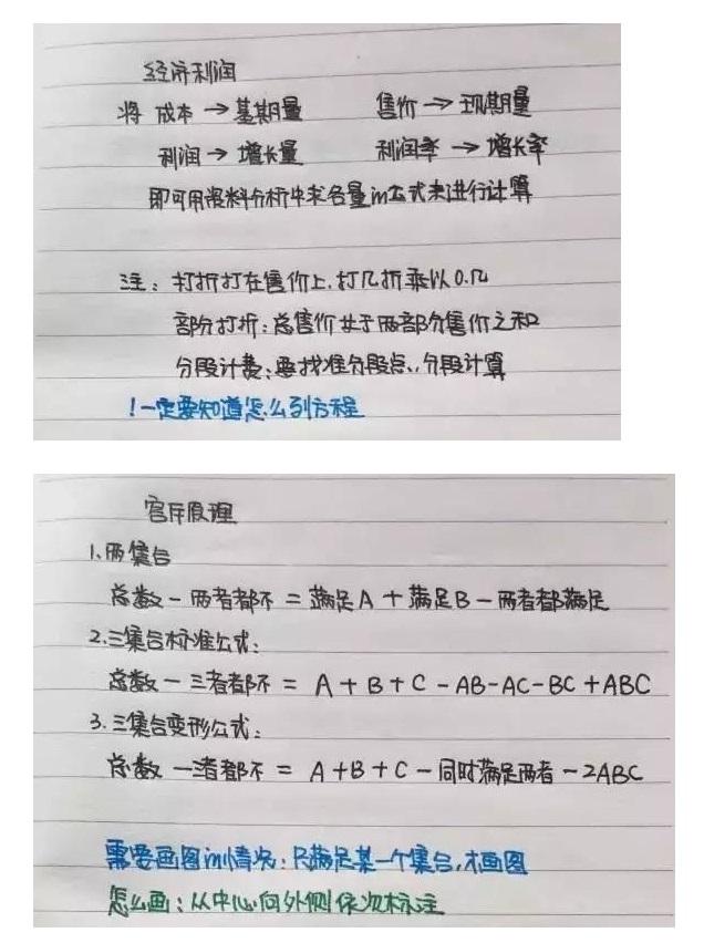 行測公式記不?。繉W(xué)霸幾張筆記就搞定了！